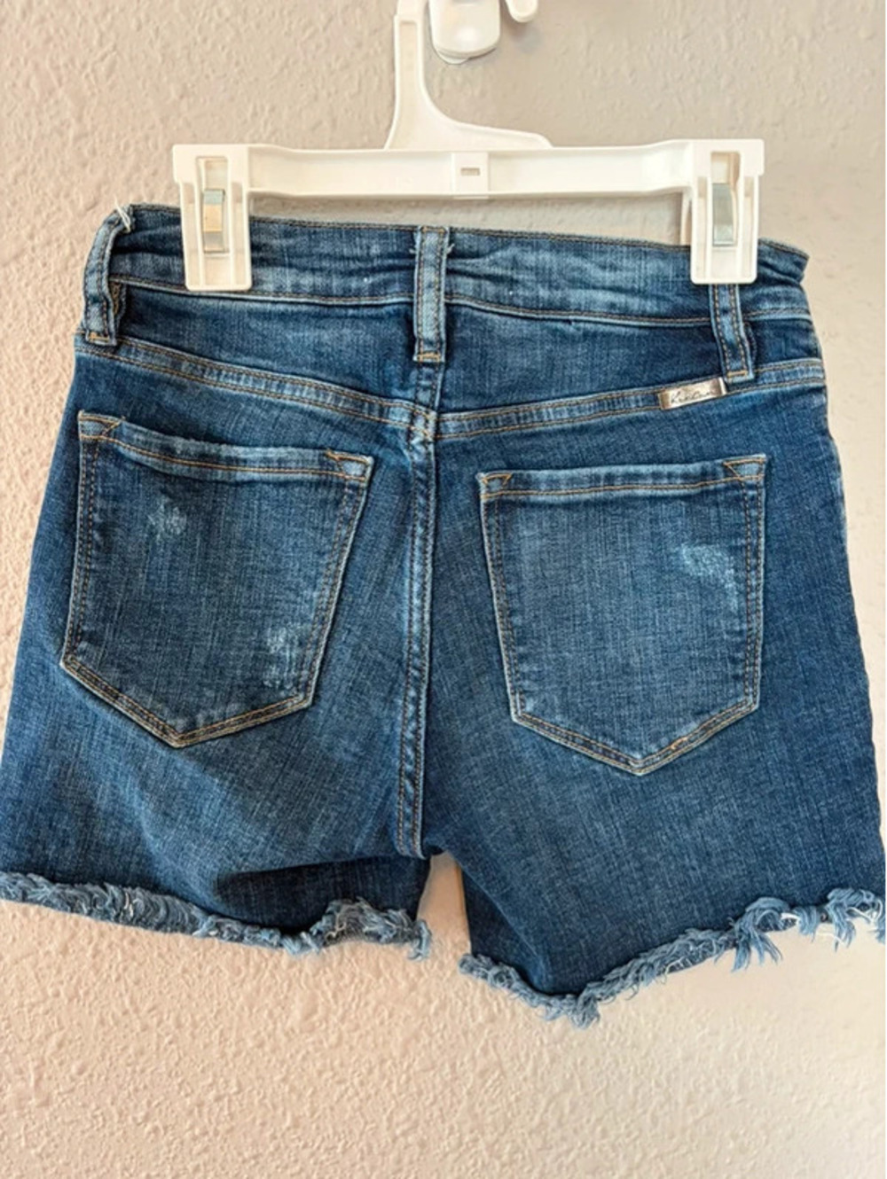 Kancan dark wash jean shorts size S some stretch - Picture 2 of 3